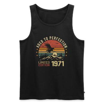 Vintage 1971 Limited Edition 1971 Retro 1971 - Men's Premium Organic Tank Top - black - Front - AI Model Male 178 light (178cm)
