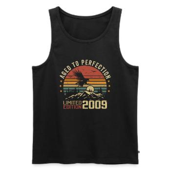 Jahrgang 2009 Limitierte Auflage 2009 Retro 2009 - Männer Premium Bio Tank Top - Schwarz - Vorne - AI Model Male 178 light (178cm)