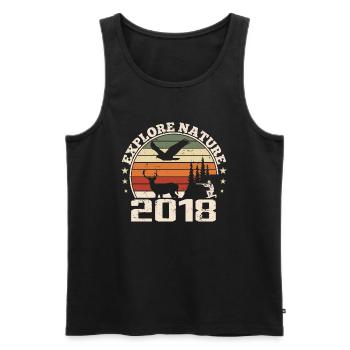 Cadeau Anniversaire 2018 Classique Chasseur 2018 - Débardeur bio Premium Homme - noir - Devant - Michal (187cm)