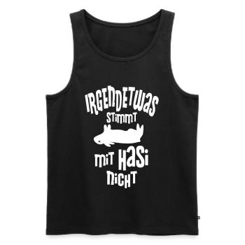 Hase lustig Ostern Geschenk Jäger Hasi Osterhase - Männer Premium Bio Tank Top - Schwarz - Vorne - AI Model Male 178 light (178cm)