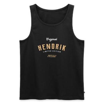Hendrik Limited Edition - Männer Premium Bio Tank Top - Schwarz - Vorne - Michal (187cm)