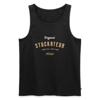 Stuckateur Limited Edition - Männer Premium Bio Tank Top - Schwarz - Vorne - Michal (187cm)
