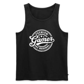Gamer Original Gaming Lustiges Zocker - Männer Premium Bio Tank Top - Schwarz - Vorne - Michal (187cm)