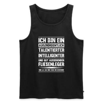 Ich bin talentierter Fliesenleger - Männer Premium Bio Tank Top - Schwarz - Vorne - Michal (187cm)