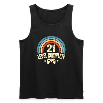 21. Geburtstag Level 21 Jahre Lustiges Gamer - Männer Premium Bio Tank Top - Schwarz - Vorne - AI Model Male 178 light (178cm)