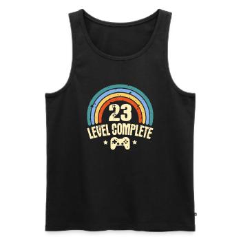23rd Birthday Level 23 Complete 23 Years Gamer - Men's Premium Organic Tank Top - black - Front - Michal (187cm)