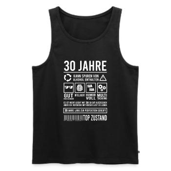 30. Geburtstag Männer Frauen Lustig 30 Jahre - Männer Premium Bio Tank Top - Schwarz - Vorne - Michal (187cm)