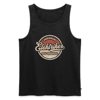 Elektriker Original Vintage Elektriker - Männer Premium Bio Tank Top - Schwarz - Vorne - Michal (187cm)