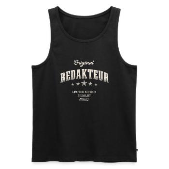 Redakteur Limited Edition - Männer Premium Bio Tank Top - Schwarz - Vorne - Michal (187cm)