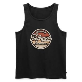 Tiefbauer Original Vintage Tiefbau - Männer Premium Bio Tank Top - Schwarz - Vorne - AI Model Male 178 light (178cm)