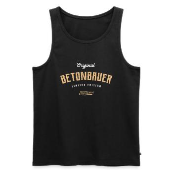 Betonbauer Limited Edition Betonbau - Männer Premium Bio Tank Top - Schwarz - Vorne - Michal (187cm)