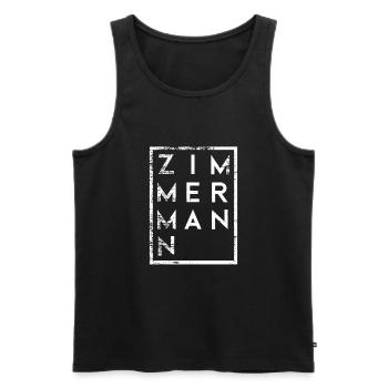 Zimmermann Minimalismus Zimmerer - Männer Premium Bio Tank Top - Schwarz - Vorne - AI Model Male 178 light (178cm)