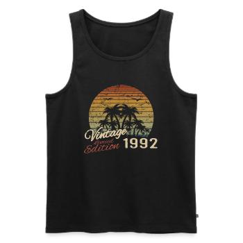 Jahrgang 1992 Geburtstagsgeschenk 1992 Retro 1992 - Männer Premium Bio Tank Top - Schwarz - Vorne - Michal (187cm)