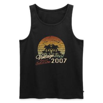 Jahrgang 2007 Geburtstagsgeschenk 2007 Retro 2007 - Männer Premium Bio Tank Top - Schwarz - Vorne - AI Model Male 178 light (178cm)
