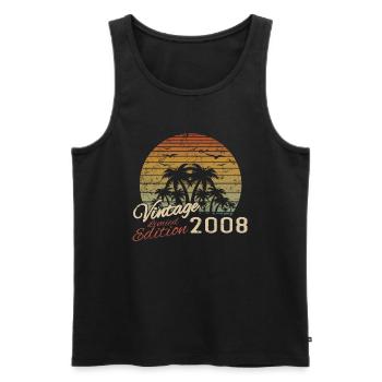 Jahrgang 2008 Geburtstagsgeschenk 2008 Retro 2008 - Männer Premium Bio Tank Top - Schwarz - Vorne - AI Model Male 178 light (178cm)