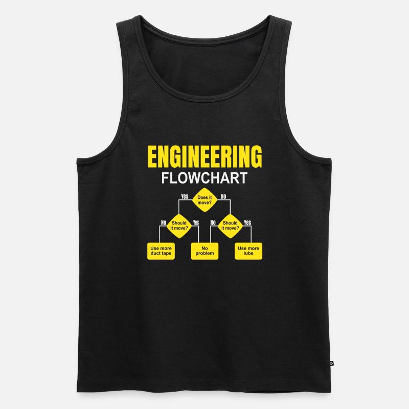 Engineering Flowchart Engineer - Men's Premium Organic Tank Top - black