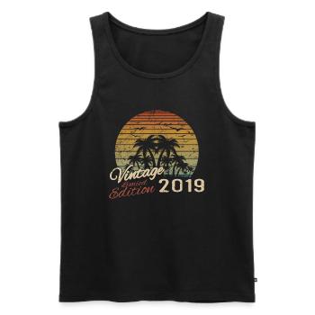 Vintage 2019 Birthday Gift 2019 Retro 2019 - Men's Premium Organic Tank Top - black - Front - AI Model Male 178 light (178cm)