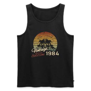 Jahrgang 1984 Geburtstagsgeschenk 1984 Retro 1984 - Männer Premium Bio Tank Top - Schwarz - Vorne - Michal (187cm)