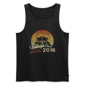 Jahrgang 2016 Geburtstagsgeschenk 2016 Retro 2016 - Männer Premium Bio Tank Top - Schwarz - Vorne - Michal (187cm)
