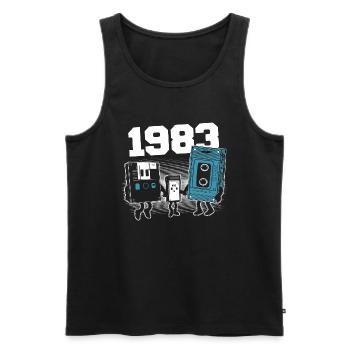 Vintage Born In 1983 Geburtstagsgeschenk 1983 - Männer Premium Bio Tank Top - Schwarz - Vorne - AI Model Male 178 light (178cm)