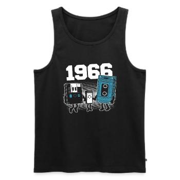 Jahrgang 1966 Geburtstagsgeschenk 1966 - Männer Premium Bio Tank Top - Schwarz - Vorne - Michal (187cm)