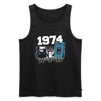 Jahrgang Jahrgang 1974 Geburtstagsgeschenk 1974 - Männer Premium Bio Tank Top - Schwarz - Vorne - Michal (187cm)