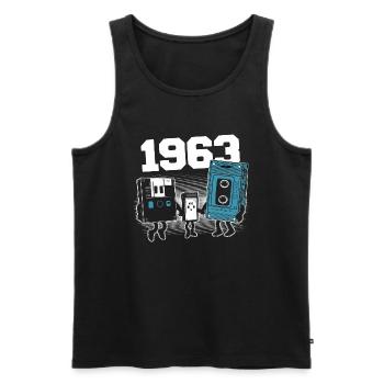 Vintage Born In 1963 Geburtstagsgeschenk 1963 - Männer Premium Bio Tank Top - Schwarz - Vorne - AI Model Male 178 light (178cm)