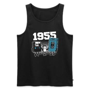 Vintage Born In 1955 Birthday Gift 1955 - Men's Premium Organic Tank Top - black - Front - Michal (187cm)