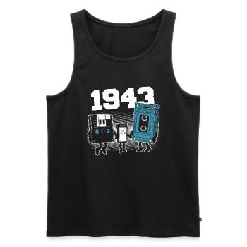Jahrgang Jahrgang 1943 Geburtstagsgeschenk 1943 - Männer Premium Bio Tank Top - Schwarz - Vorne - Michal (187cm)