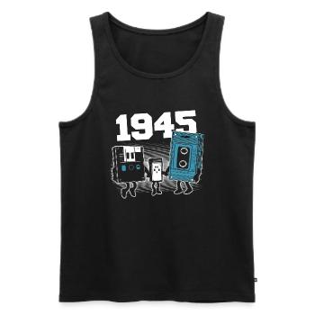 Vintage Born In 1945 Birthday Gift 1945 - Men's Premium Organic Tank Top - black - Front - Michal (187cm)