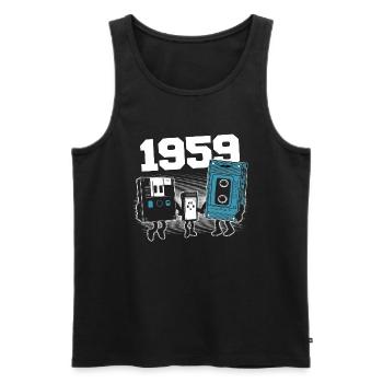 Jahrgang Jahrgang 1959 Geburtstagsgeschenk 1959 - Männer Premium Bio Tank Top - Schwarz - Vorne - Michal (187cm)