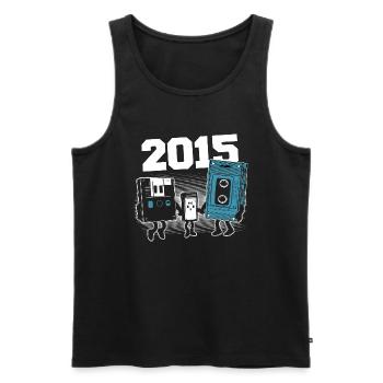 Vintage Born In 2015 Birthday Gift 2015 - Men's Premium Organic Tank Top - black - Front - AI Model Male 178 light (178cm)
