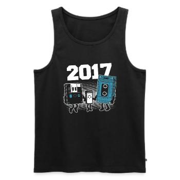 Vintage Born In 2017 Birthday Gift 2017 - Men's Premium Organic Tank Top - black - Front - AI Model Male 178 light (178cm)