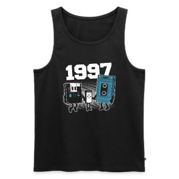 Jahrgang Jahrgang 1997 Geburtstagsgeschenk 1997 - Männer Premium Bio Tank Top - Schwarz - Vorne - AI Model Male 178 light (178cm)