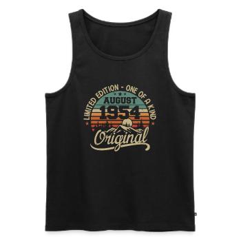 August 1954 Birthday Gift - Born August 1954 - Men's Premium Organic Tank Top - black - Front - Michal (187cm)