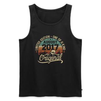 August 2017 Birthday Gift - Born in August 2017 - Men's Premium Organic Tank Top - black - Front - Michal (187cm)