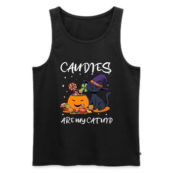 Halloween cat candy is my catnip - Men's Premium Organic Tank Top - black - Front - AI Model Male 178 light (178cm)