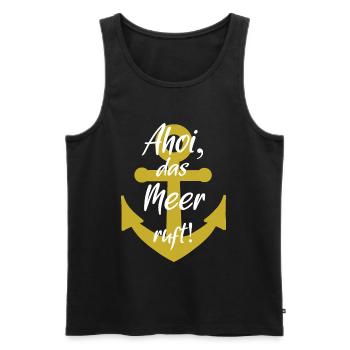 Ahoi das Meer ruft - Männer Premium Bio Tank Top - Schwarz - Vorne - Michal (187cm)
