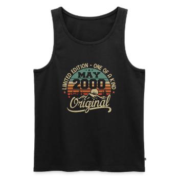 May 2000 Birthday May 2000 Gift 2000 May - Men's Premium Organic Tank Top - black - Front - AI Model Male 178 light (178cm)