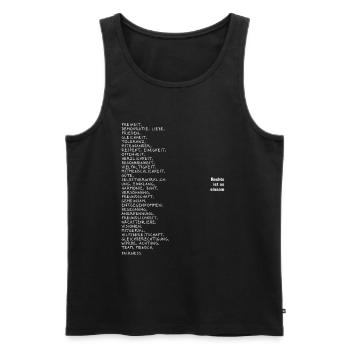 Gegen Rechts, Gegen Nazis. Rechts ist es einsam - Männer Premium Bio Tank Top - Schwarz - Vorne - Michal (187cm)