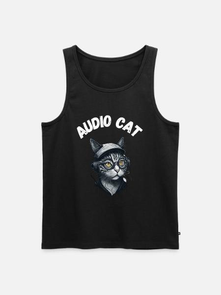 Chat audio - Débardeur bio Premium Homme - noir
