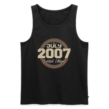 2007 Geburtstag Juli 2007 Geschenk Juli 2007 - Männer Premium Bio Tank Top - Schwarz - Vorne - AI Model Male 178 light (178cm)