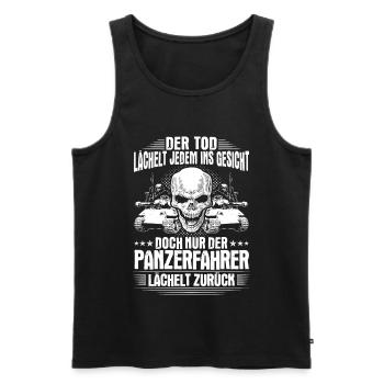 Panzer Panzerfahrer Tank Tanks Geschenk Lächeln - Männer Premium Bio Tank Top - Schwarz - Vorne - AI Model Male 178 light (178cm)