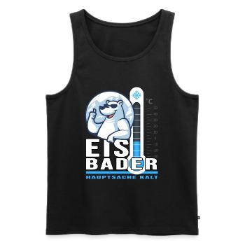 Eisbader Winterschwimmer Minusgrad Winterbaden - Männer Premium Bio Tank Top - Schwarz - Vorne - Michal (187cm)