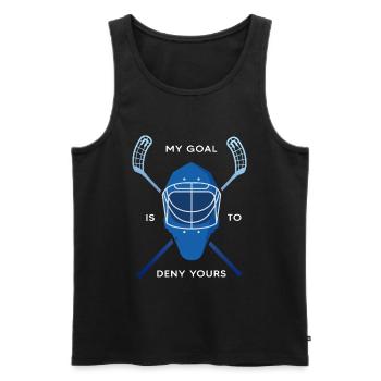 Floorball floorball « Floorball goalkeeper » unihoc - Débardeur bio Premium Homme - noir - Devant - Michal (187cm)