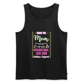 Thank you Mom for your unconditional love - Men's Premium Organic Tank Top - black - Front - AI Model Male 178 light (178cm)