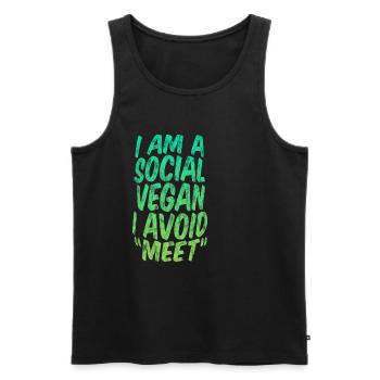 I Am A Social Vegan I Avoid Meet 3 - Männer Premium Bio Tank Top - Schwarz - Vorne - Michal (187cm)