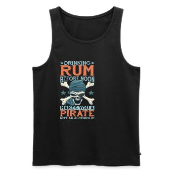 Drinking Rum Before Noon Makes You A Pirate 2 - Men's Premium Organic Tank Top - black - Front - AI Model Male 178 light (178cm)