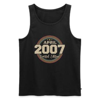 April 2007 Retro April 2007 Birthday Gift - Men's Premium Organic Tank Top - black - Front - Michal (187cm)