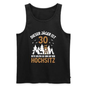 30. Geburtstag Jäger 30 Jahre Jagd Hochsitz - Männer Premium Bio Tank Top - Schwarz - Vorne - Michal (187cm)